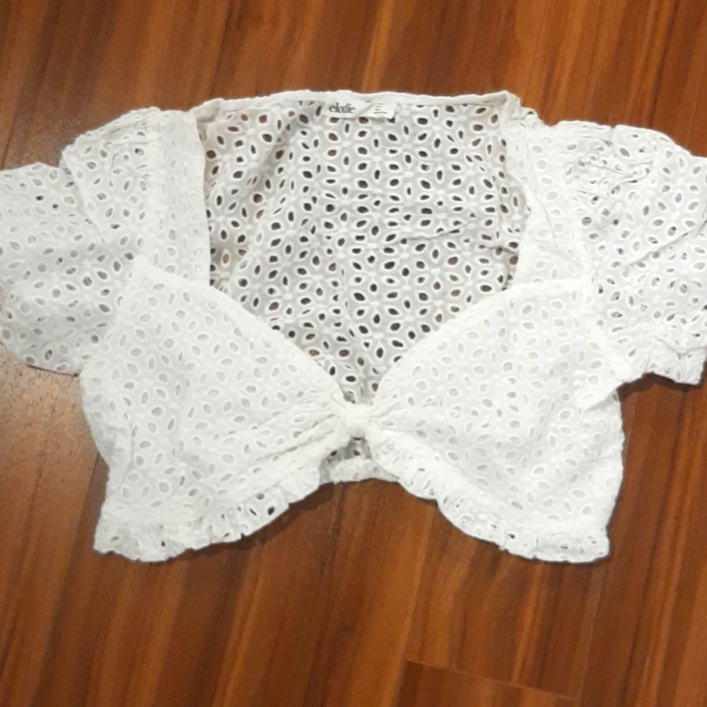 Eyelit crop top